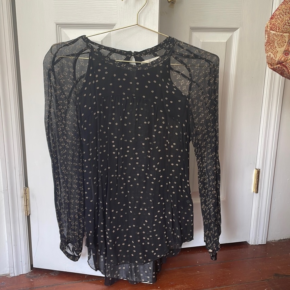 Isabel Marant Etoile semi sheer cut out detail blouse: SZ 40